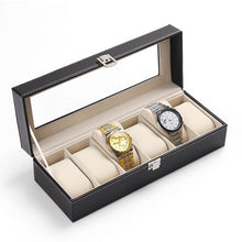 Load image into Gallery viewer, FANALA Watch Box 5 Grids Watch Boxes Case PU Leather Black Watches Organizer Holder Display Storage Luxury Jewelry Gift Box
